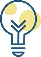 One yellow lightbulb, illustration, vector, on a white background. vector