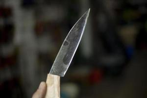 Knife blade. Homemade knife. Steel sheet. photo