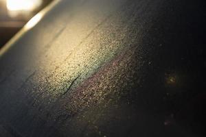 Glass condensate. Water drops on glass. Car in detail. photo