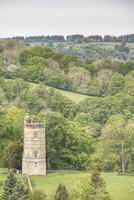 Vista aérea de la torre en Richmond North Yorkshire, Reino Unido foto