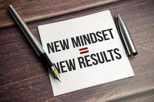 New Mindset - New Results on white sticker with pen photo