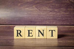 house rent concept. rent word on wooden blocks photo