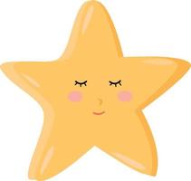 Yellow star, illustration, vector on white background.