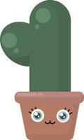 Cactus in pot, illustration, vector on white background.