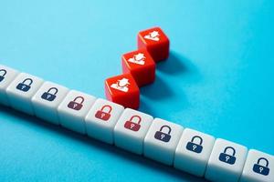 Hackers and cyber spies break into the network. Hacker attack. Data leakage, industrial espionage. Theft of confidential information. Security vulnerabilities, intrusion threat. Crypto, viruses photo