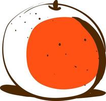 Orange drawing, illustration, vector on white background.