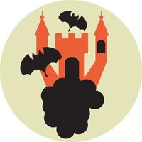 Castle and bats, illustration, vector on a white background.