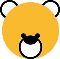 Yellow bear, illustration, vector on a white background.