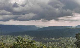 Panorama of high mountains in Thailand wonderful rainy season landscape in the mountains have the whole sky clouds and mist. photo