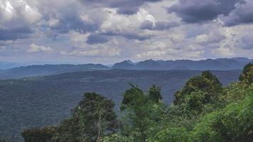 Panorama of high mountains in Thailand wonderful rainy season landscape in the mountains have the whole sky clouds and mist. photo