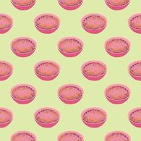 Spagetti in a bowl,seamless pattern on light green background. vector