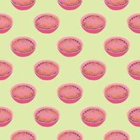 Spagetti in a bowl,seamless pattern on light green background. vector