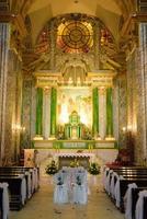 Kyiv, Ukraine - August 24 2021 Refectory chamber of Church of Sts Anthony Wedding ceremony photo