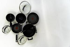 white bottom cooking pots with lids, guadalajara jalisco, mexico photo