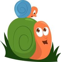 Cute little snails, illustration, vector on white background.