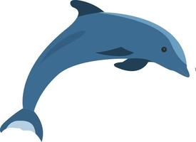 Blue dolphin, illustration, vector on white background