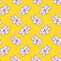 Magnolia flower pattern , illustration, vector on white background