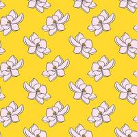 Magnolia flower pattern , illustration, vector on white background