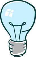 Blue lighting bulb, illustration, vector on white background.