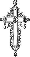 Cross created by a German craftsman, vintage engraving.