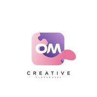 OM Initial Letter Colorful logo icon design template elements Vector Art