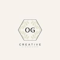 OG Initial Letter Flower Logo Template Vector premium vector art