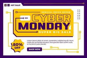 Cyber Monday background design template vector