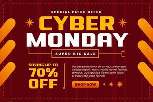 Cyber Monday background design template vector