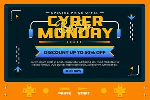 Cyber Monday background design template vector