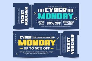 Cyber Monday voucher or ticket design template vector