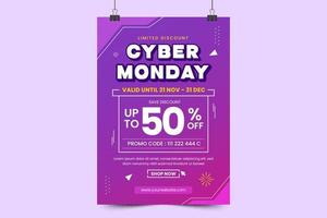 Cyber Monday poster or flyer design template vector