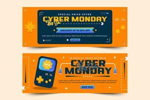 Cyber Monday cover banner design template vector