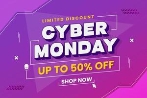 Cyber Monday background design template vector