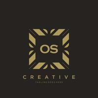 OS initial letter luxury ornament monogram logo template vector