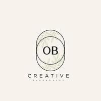 OB Initial Letter Flower Logo Template Vector premium vector art