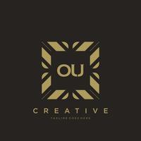 OU initial letter luxury ornament monogram logo template vector