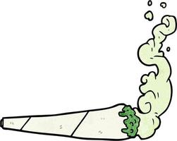 Retro grunge texture cartoon smoking marijuana vector