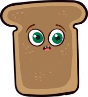 Scared toast, illustration, vector on white background