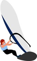 Sailing, illustration, vector on white background.