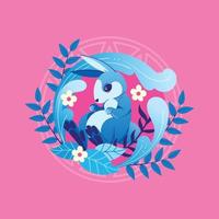 Water Rabbit Concept vector