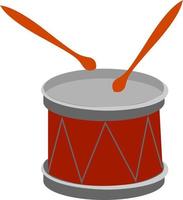 Red drum, illustration, vector on white background.