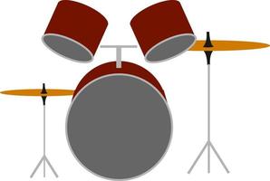The music drums, illustration, vector on white background.