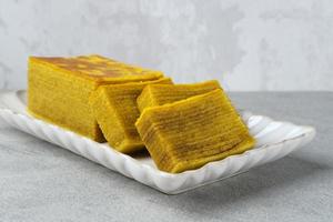 Lapis Legit, Spekuk, Spekkoek, is a delicious Indonesian cake, consists of many layers. photo