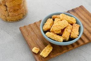 Crunchy kaastengels cookies. Dutch influenced Indonesian cookies, typically served during hari raya Eid Fitri. photo