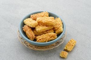 Crunchy kaastengels cookies. Dutch influenced Indonesian cookies, typically served during hari raya Eid Fitri. photo