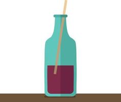 Juice in bottle, illustration, vector on white background.