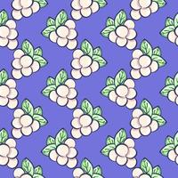 Sweet grapes , seamless pattern on a purple background. vector