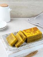 Lapis Legit, Spekuk, Spekkoek, is a delicious Indonesian cake, consists of many layers. photo