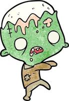 Retro grunge texture cartoon scary zombie vector
