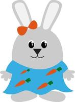 Cute bunny, illustration, vector on white background.